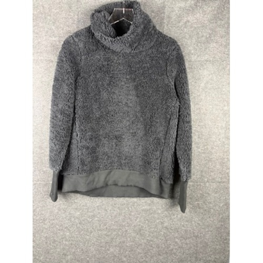 Athleta Nirvana Sherpa Reflection Sweatshirt Black Cowl Neck Pullover S  NWT